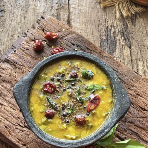 lentils with ridge gourd